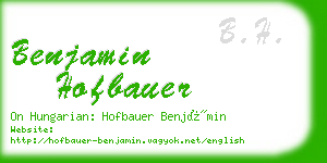 benjamin hofbauer business card